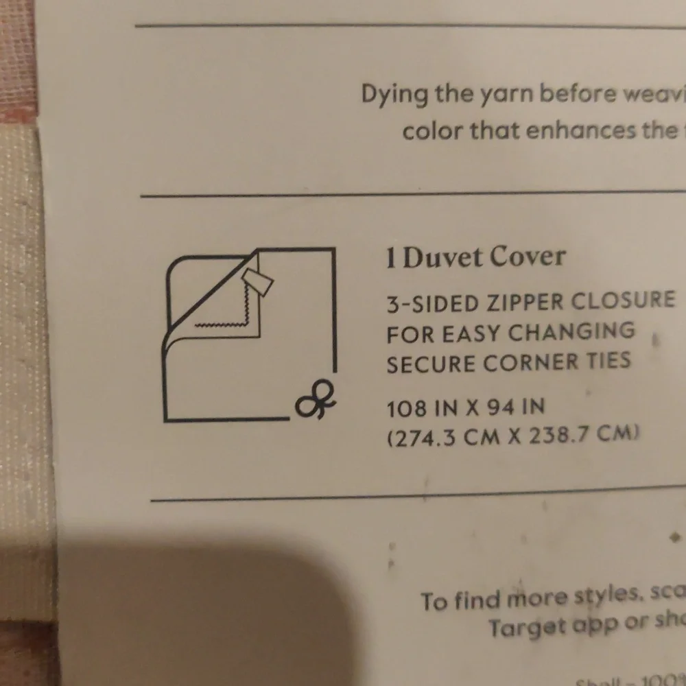 New!Threshold King yarn dye ikat duvet cover & sham set Cottagecore Vintage Insp